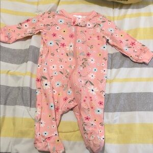 Gerber Pink Floral Kids Footie